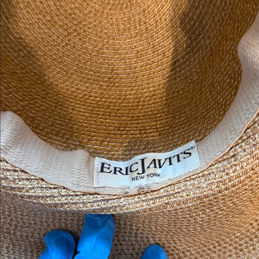 Elegant Tan and Black Wide Brim Hat - Picture 3 of 6